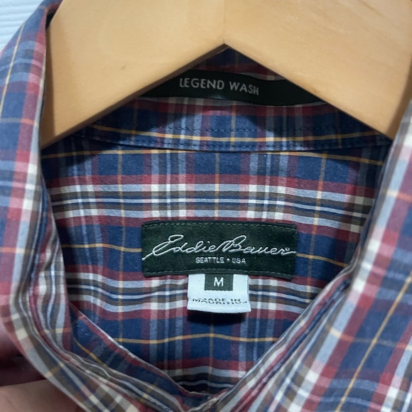 Eddie Bauer Legend Edition Plaid Shirt Mens sz m rare - Picture 3 of 3